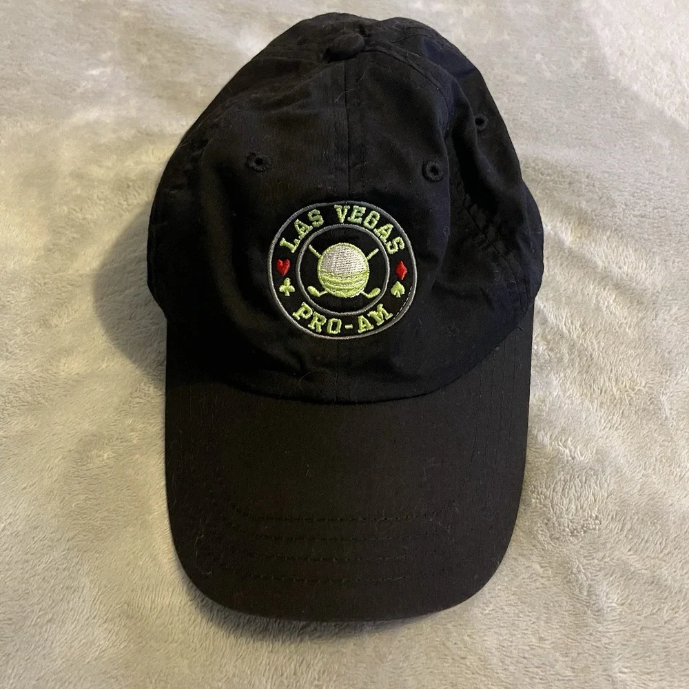 Las Vegas Hat Men One Size Black Baseball Cap Adjustable Workout Lightweight Gym